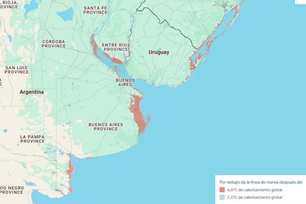 El nivel del mar aumenta en el mundo: qué regiones de Argentina están en riesgo